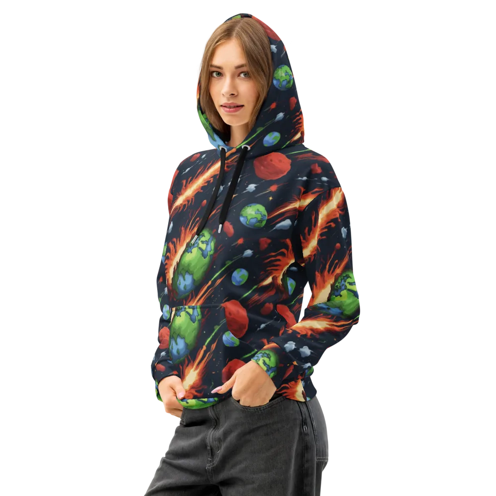 Earthbound Comet on Cotton Hoodie — Left Front