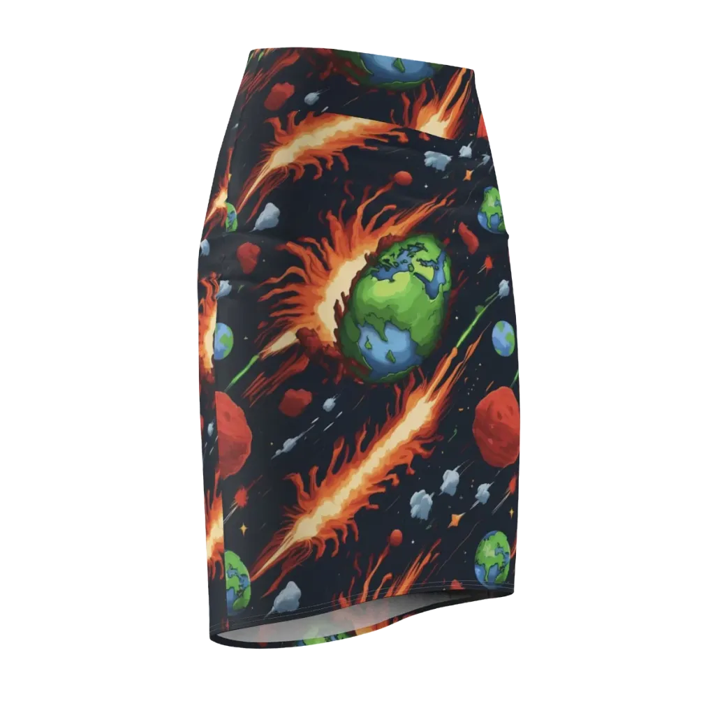 Earthbound Comet on Pencil Skirt — Front Side