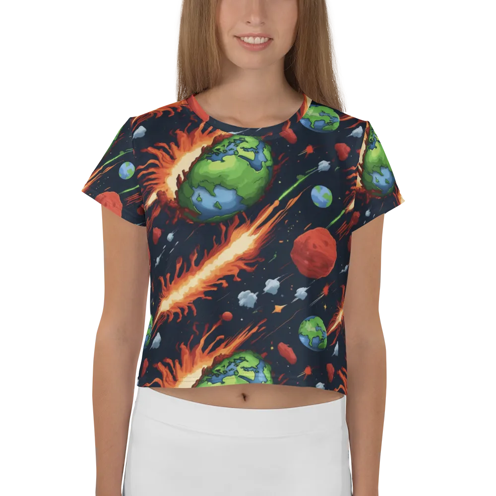 Earthbound Comet on Crop Tee — Front