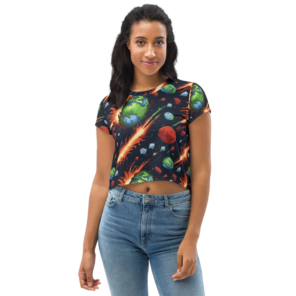 Earthbound Comet on Crop Tee — Front