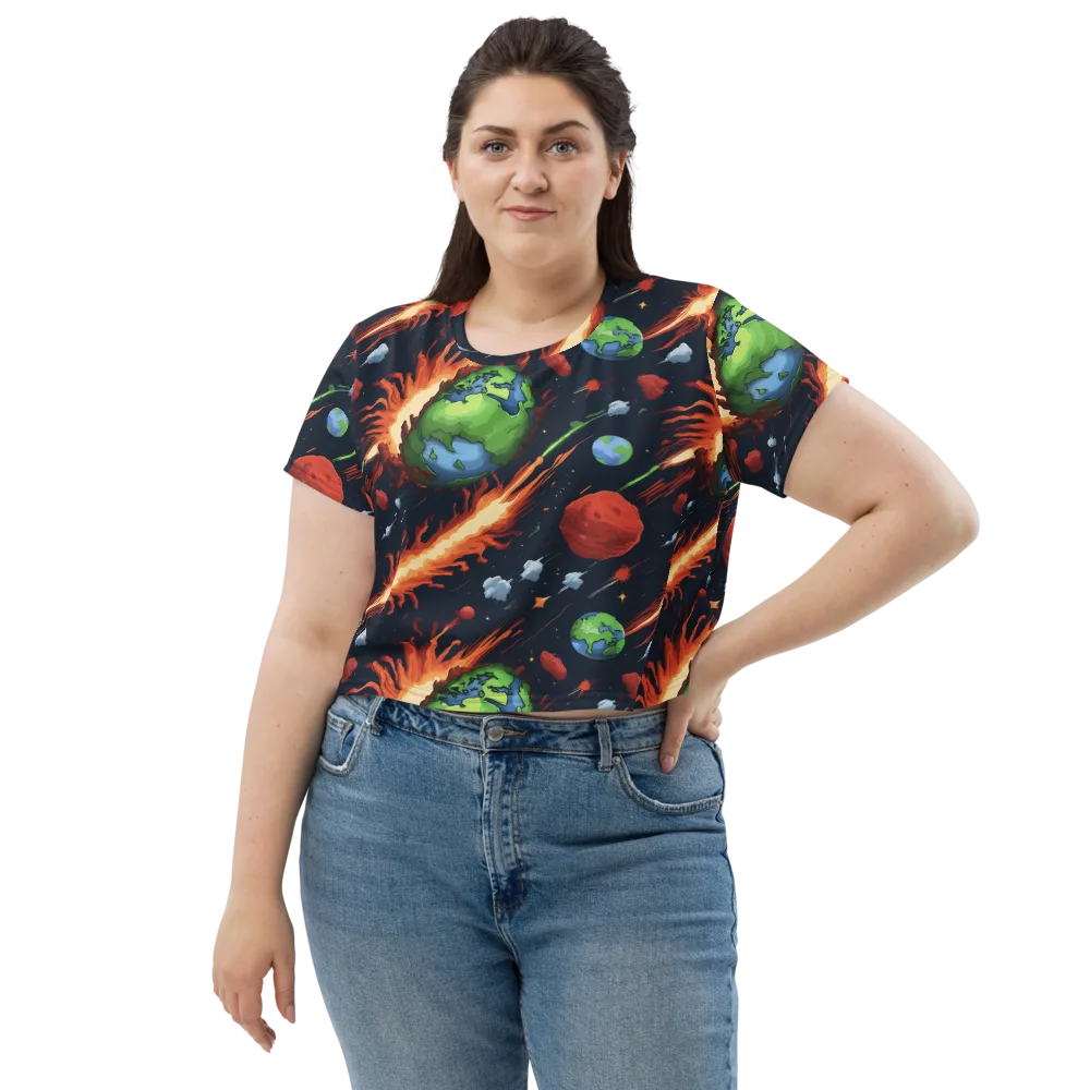 Earthbound Comet on Crop Tee — Front