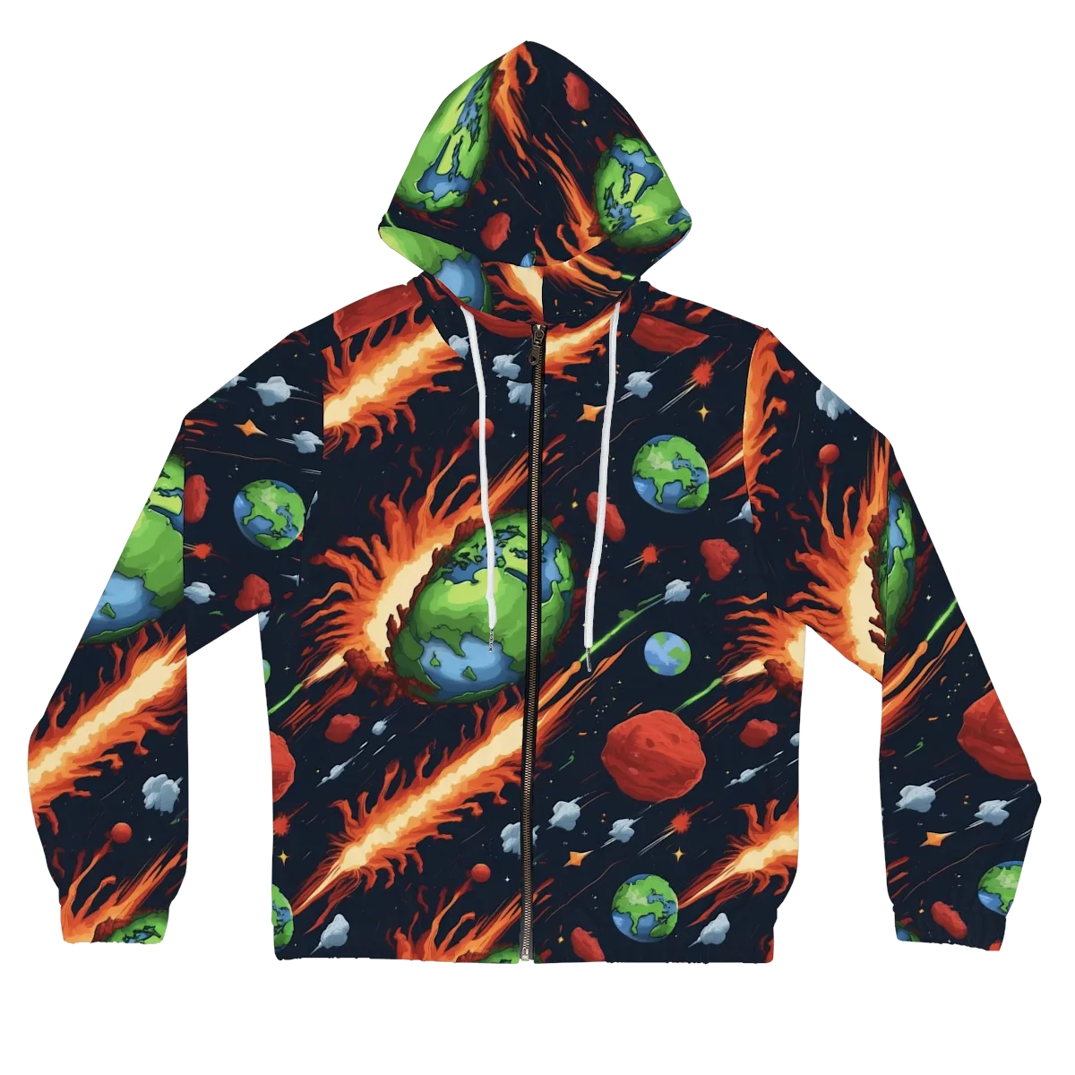 Earthbound Comet on Women's Full-Zip Hoodie — Front