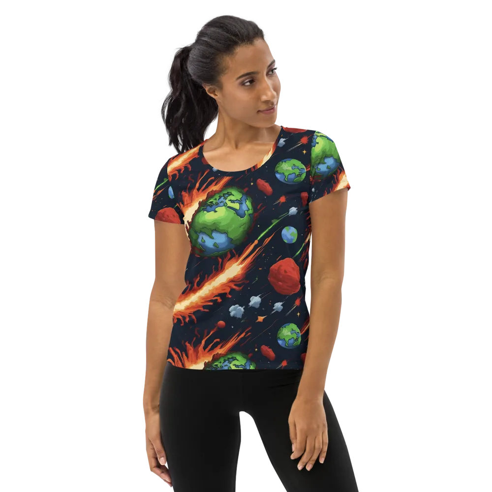 Earthbound Comet on Women's Athletic T-Shirt — Front