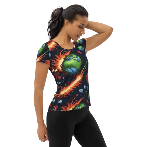 Earthbound Comet on a Women's Athletic T-Shirt