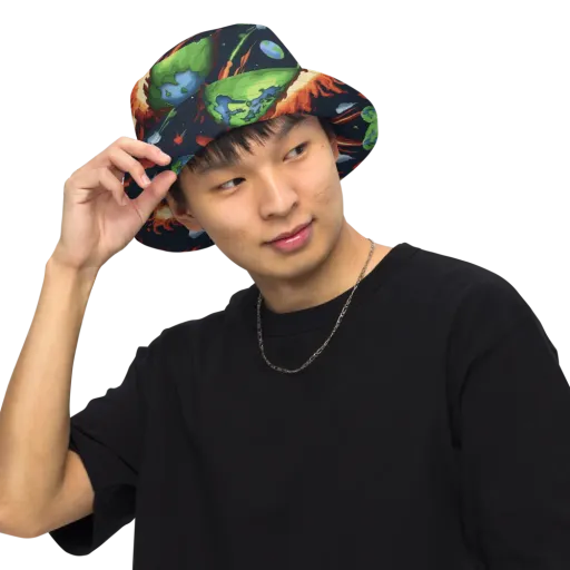 Earthbound Comet on a Reversible Bucket Hat