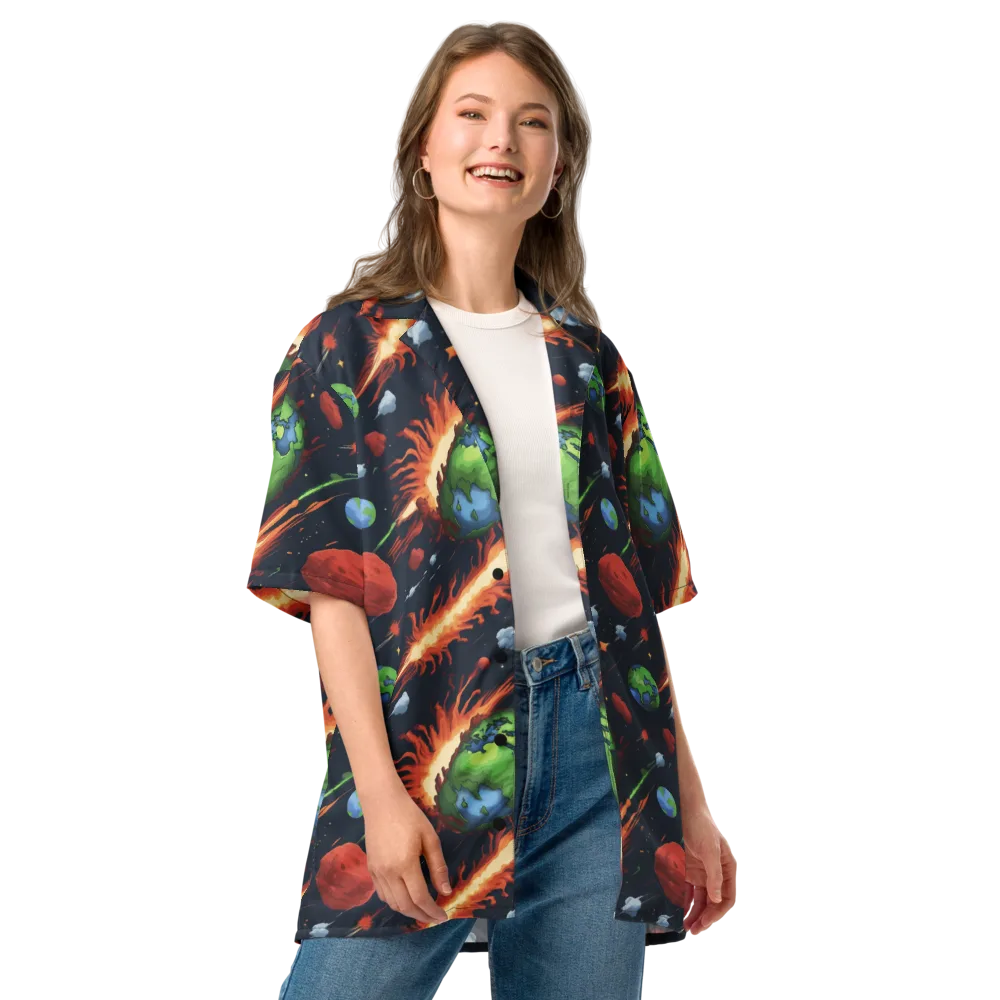 Earthbound Comet on Button Shirt — Front