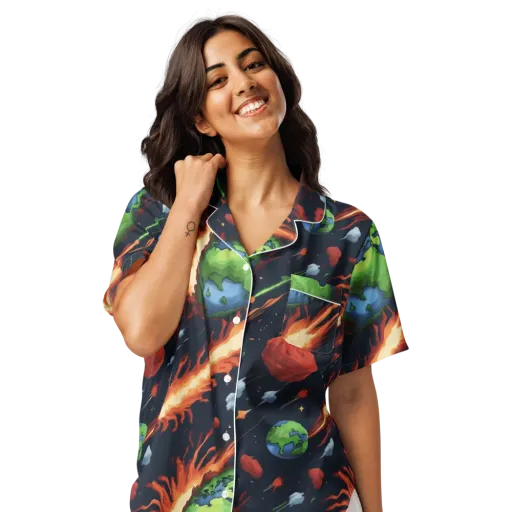 Earthbound Comet on a Women's Short Sleeve Pajama Top