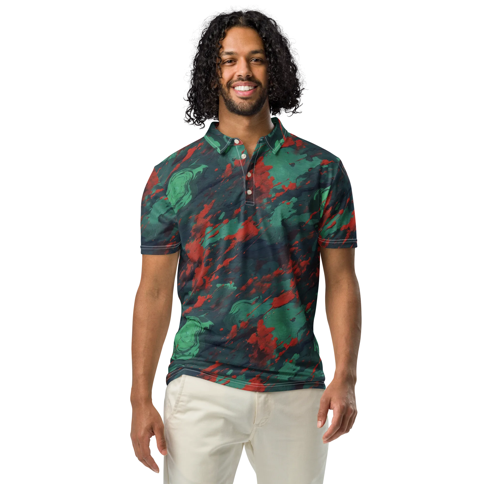 Emerald Tempest on Men's Slim Fit Polo Shirt — Front