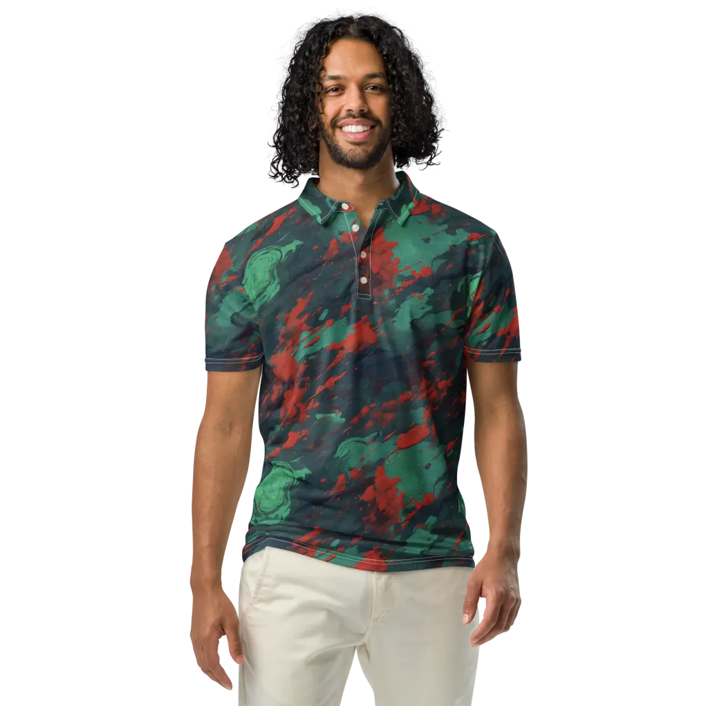 Emerald Tempest on Men's Slim Fit Polo Shirt — Front