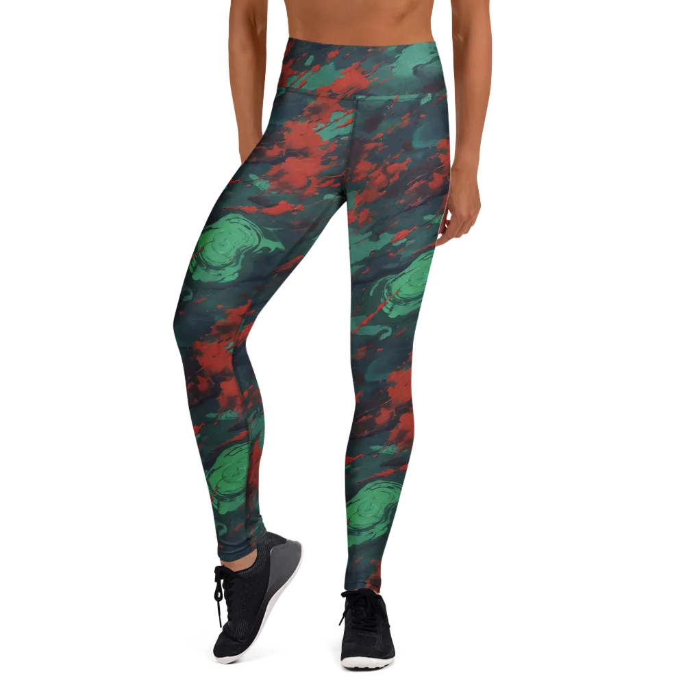 Emerald Tempest on Yoga Leggings — Front