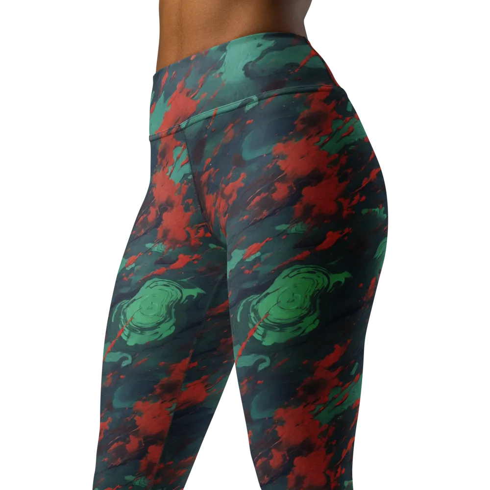 Emerald Tempest on Yoga Leggings — Left Front