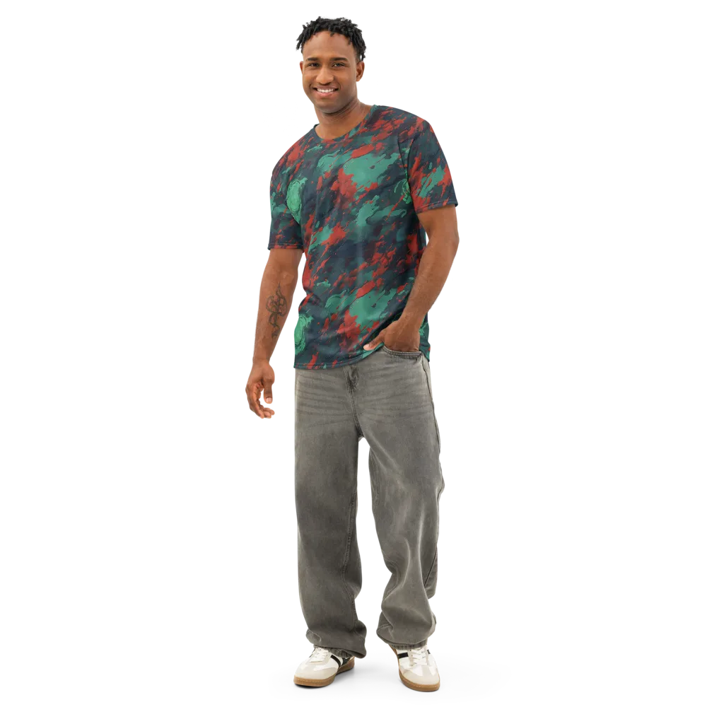 Emerald Tempest on Men's Cotton Crew Neck T-Shirt — Front
