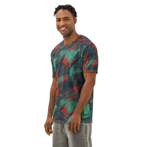 Emerald Tempest on a Men's Cotton Crew Neck T-Shirt