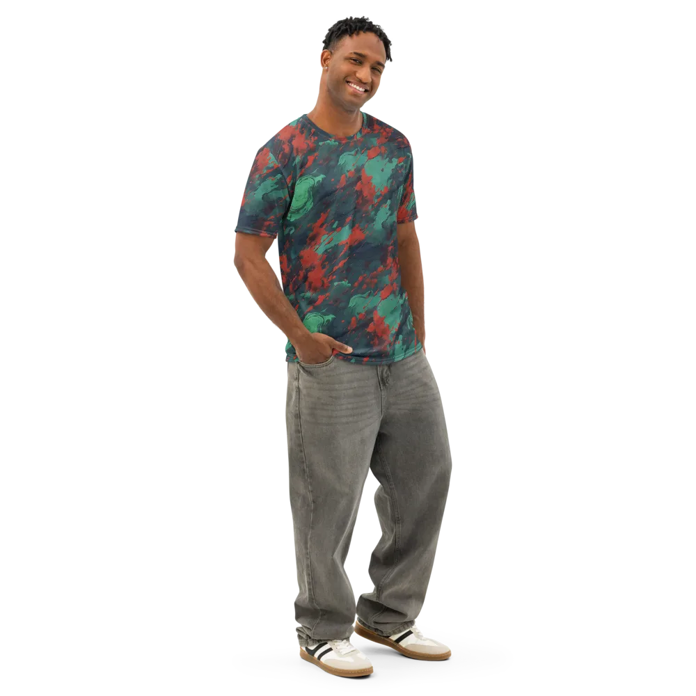 Emerald Tempest on Men's Cotton Crew Neck T-Shirt — Right Front