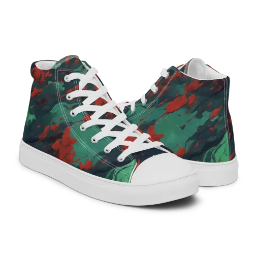 Emerald Tempest on a Men's High Top Canvas Shoes