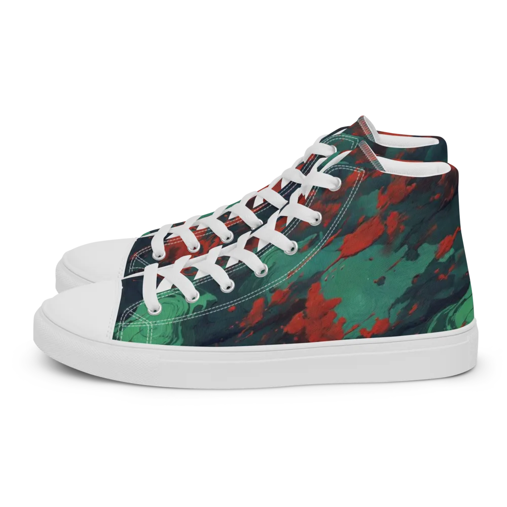 Emerald Tempest on Women's High Top Canvas Shoes — Left