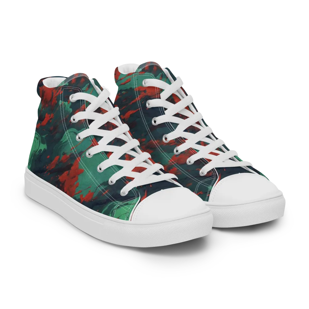 Emerald Tempest on Women's High Top Canvas Shoes — Right Front