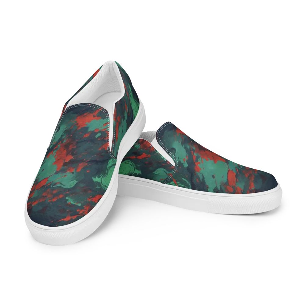 Emerald Tempest on Men's Slip-On Canvas Shoes — Left Front