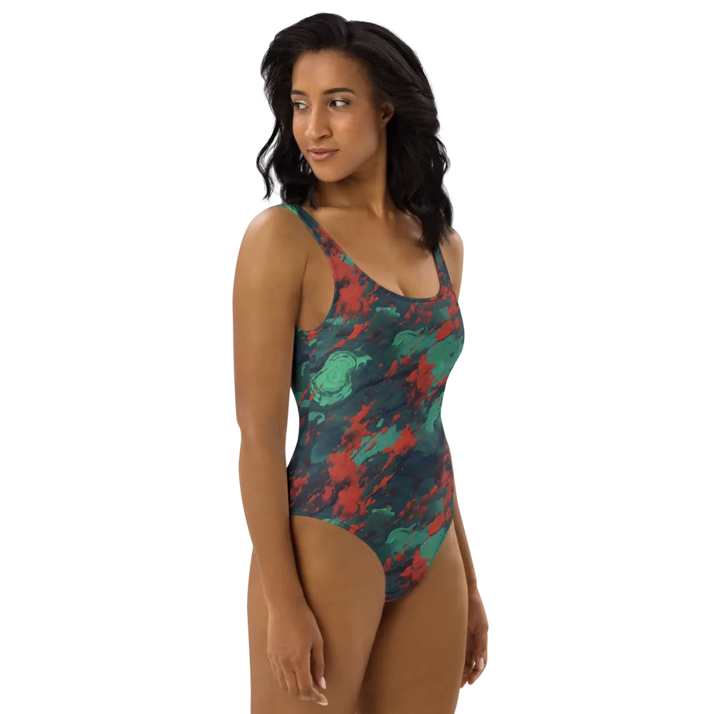 Emerald Tempest on One-Piece Swimsuit — Right