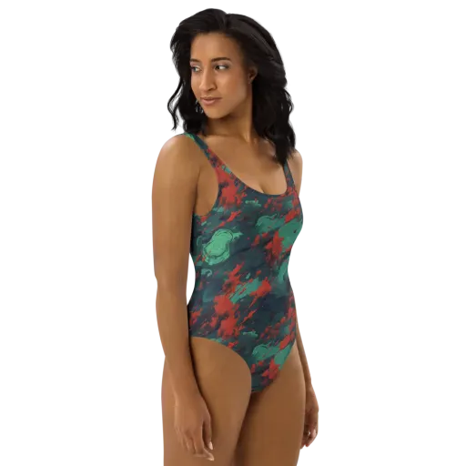 Emerald Tempest on a One-Piece Swimsuit