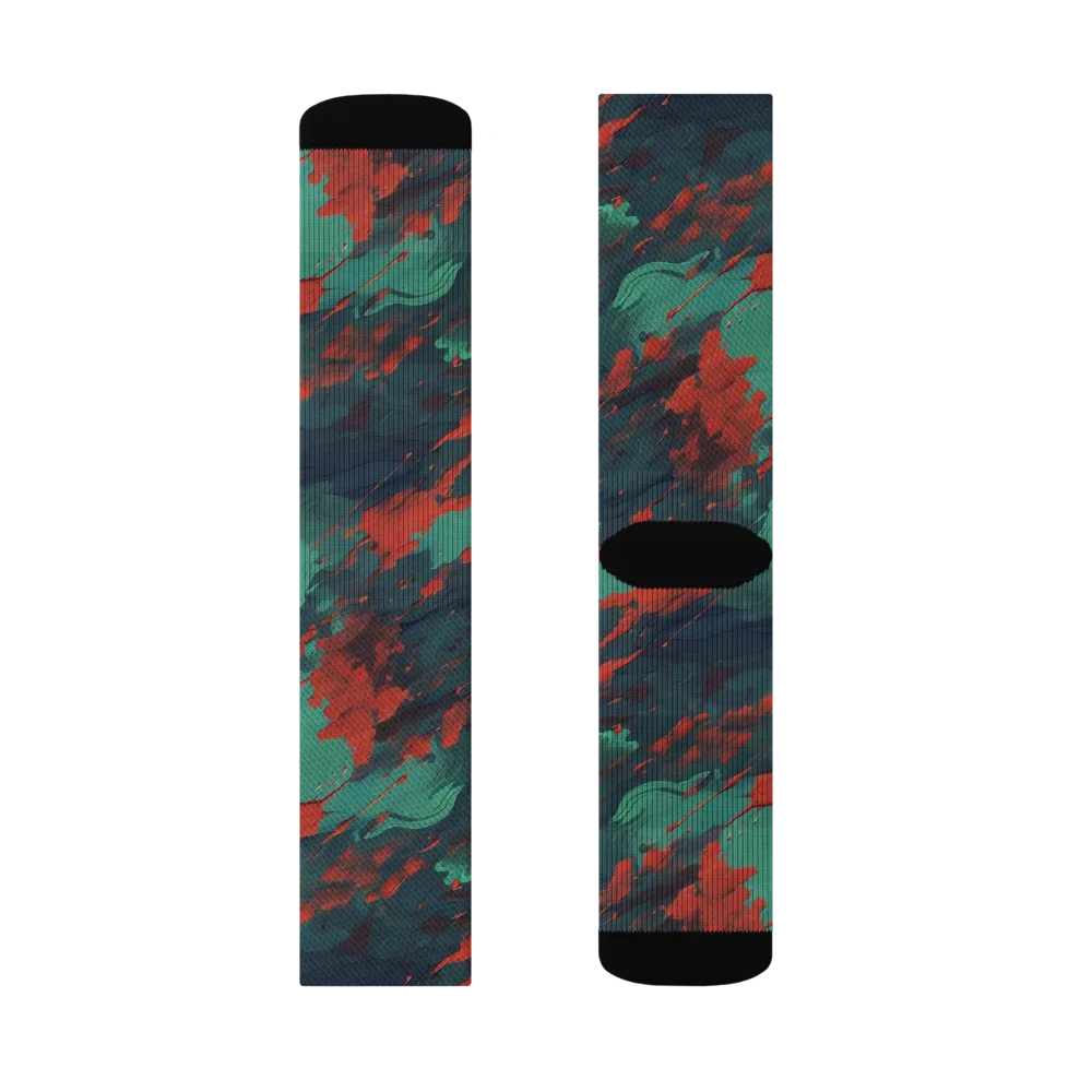 Emerald Tempest on Socks — Left Sock