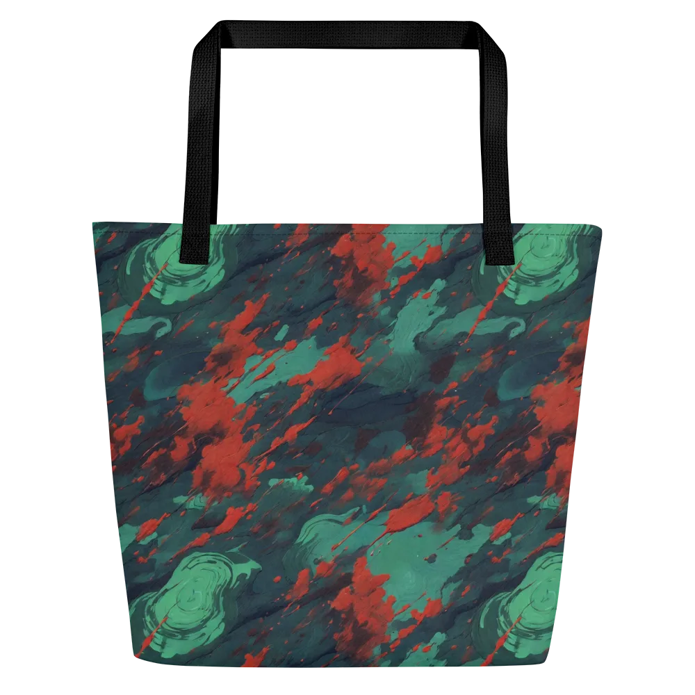 Emerald Tempest on Large Tote Bag W/ Pocket — Front