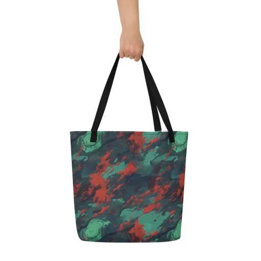 Emerald Tempest on a Large Tote Bag W/ Pocket