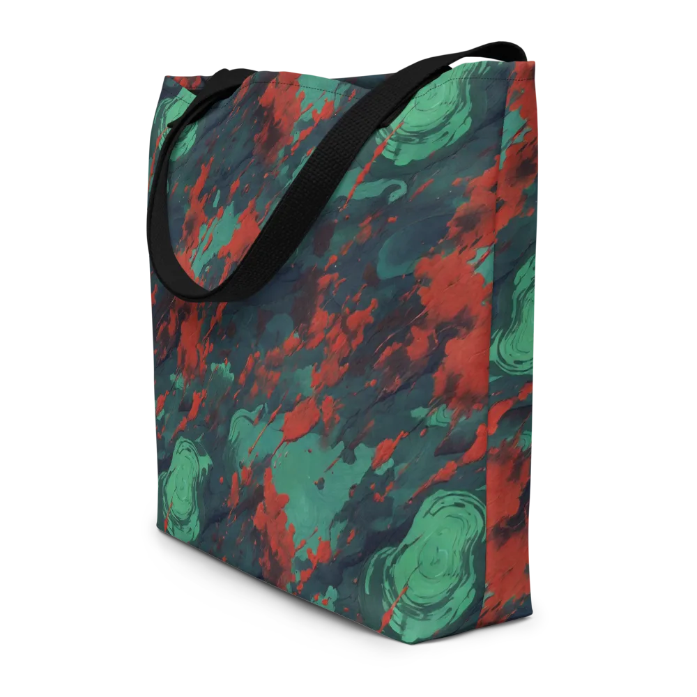 Emerald Tempest on Large Tote Bag W/ Pocket — Front