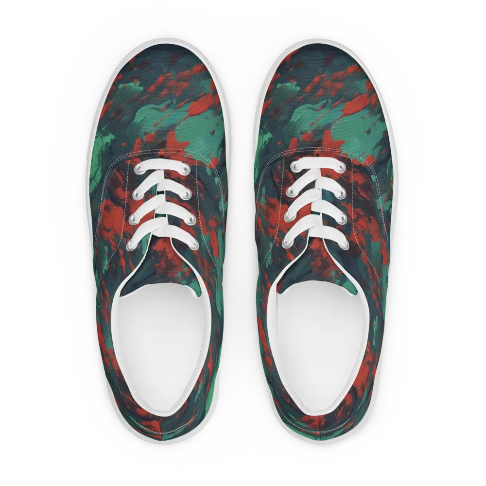 Emerald Tempest on Men's Lace-Up Canvas Shoes — Front