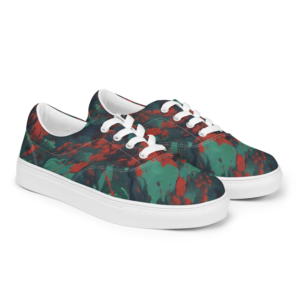 Emerald Tempest on Men's Lace-Up Canvas Shoes — Right Front