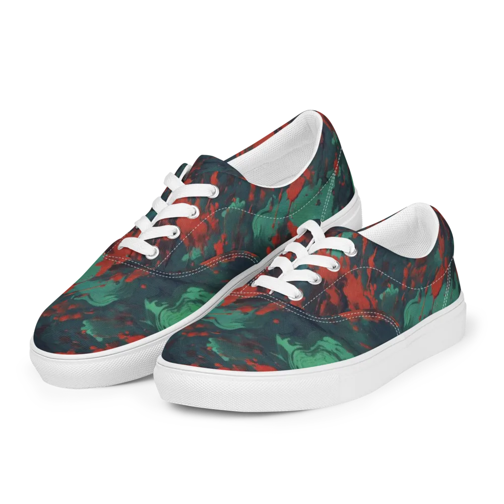 Emerald Tempest on Men's Lace-Up Canvas Shoes — Left Front