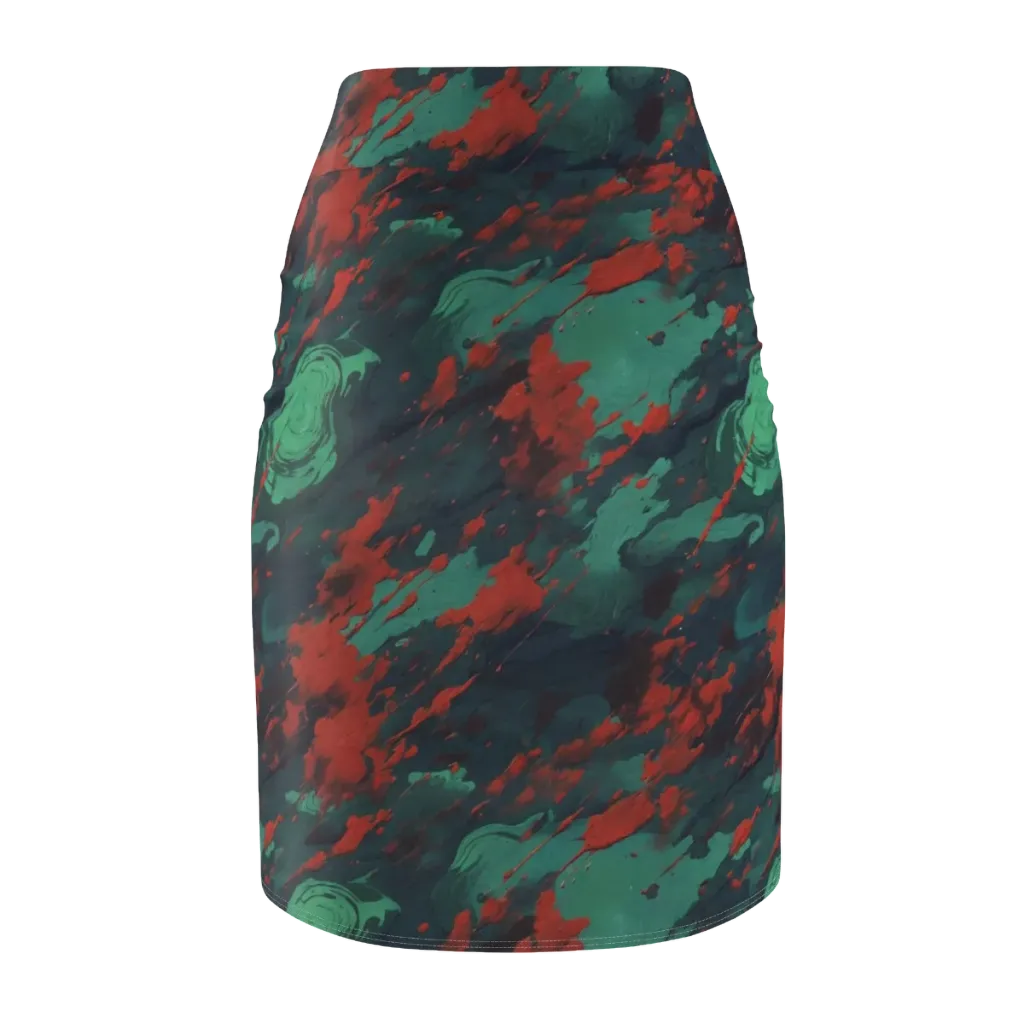 Emerald Tempest on Pencil Skirt — Back