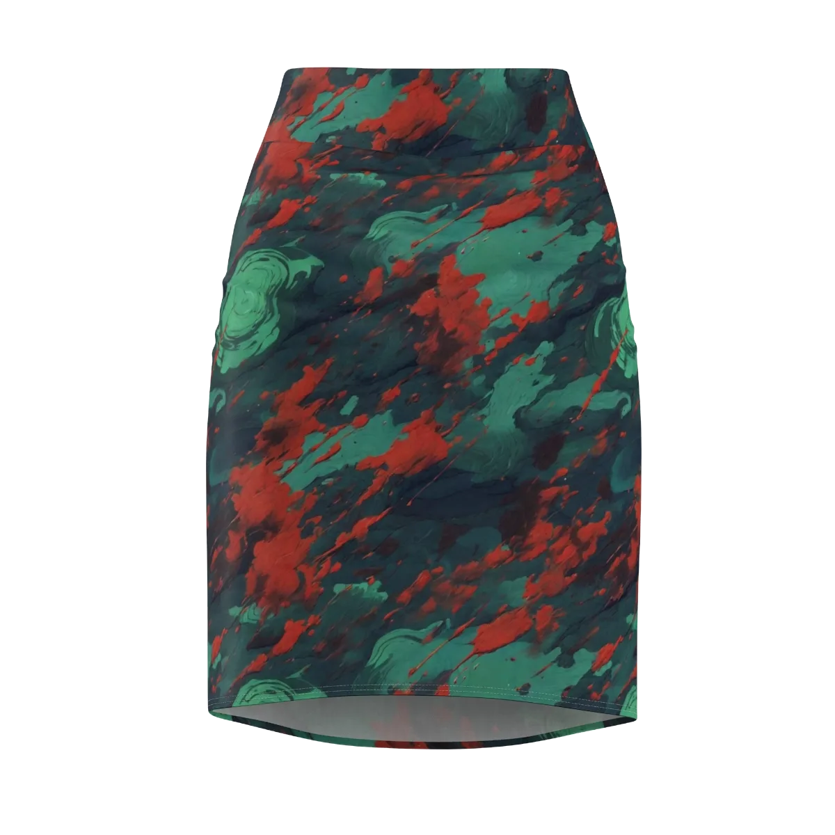Emerald Tempest on Pencil Skirt — Front