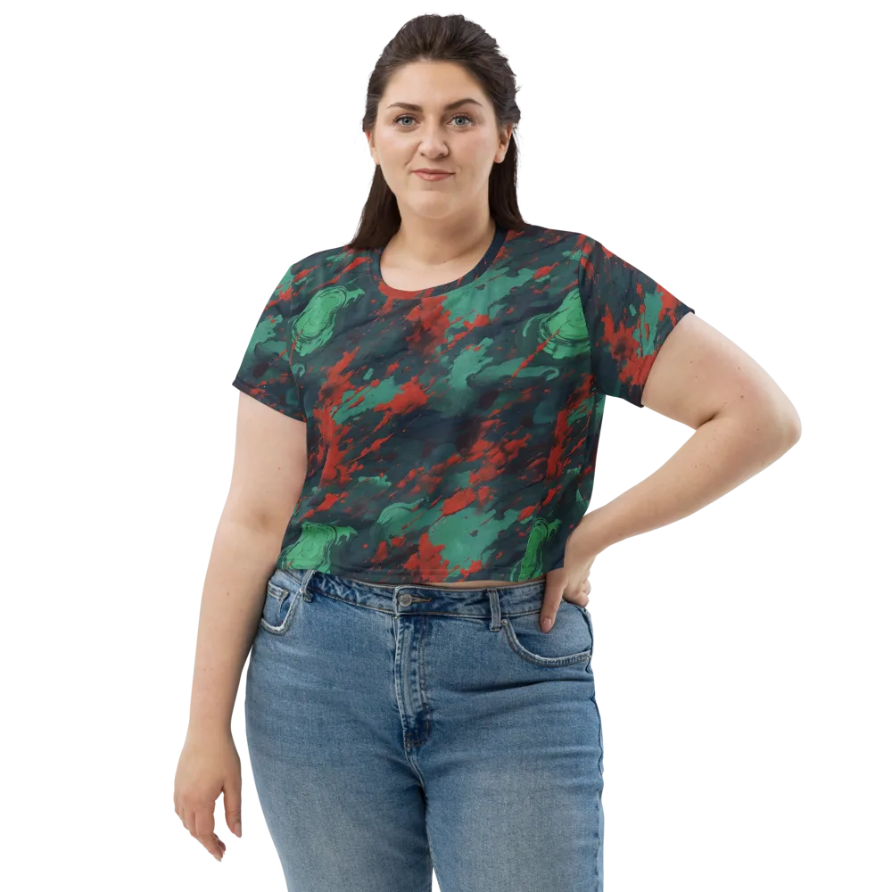 Emerald Tempest on Crop Tee — Front