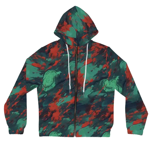 Emerald Tempest on a Women's Full-Zip Hoodie