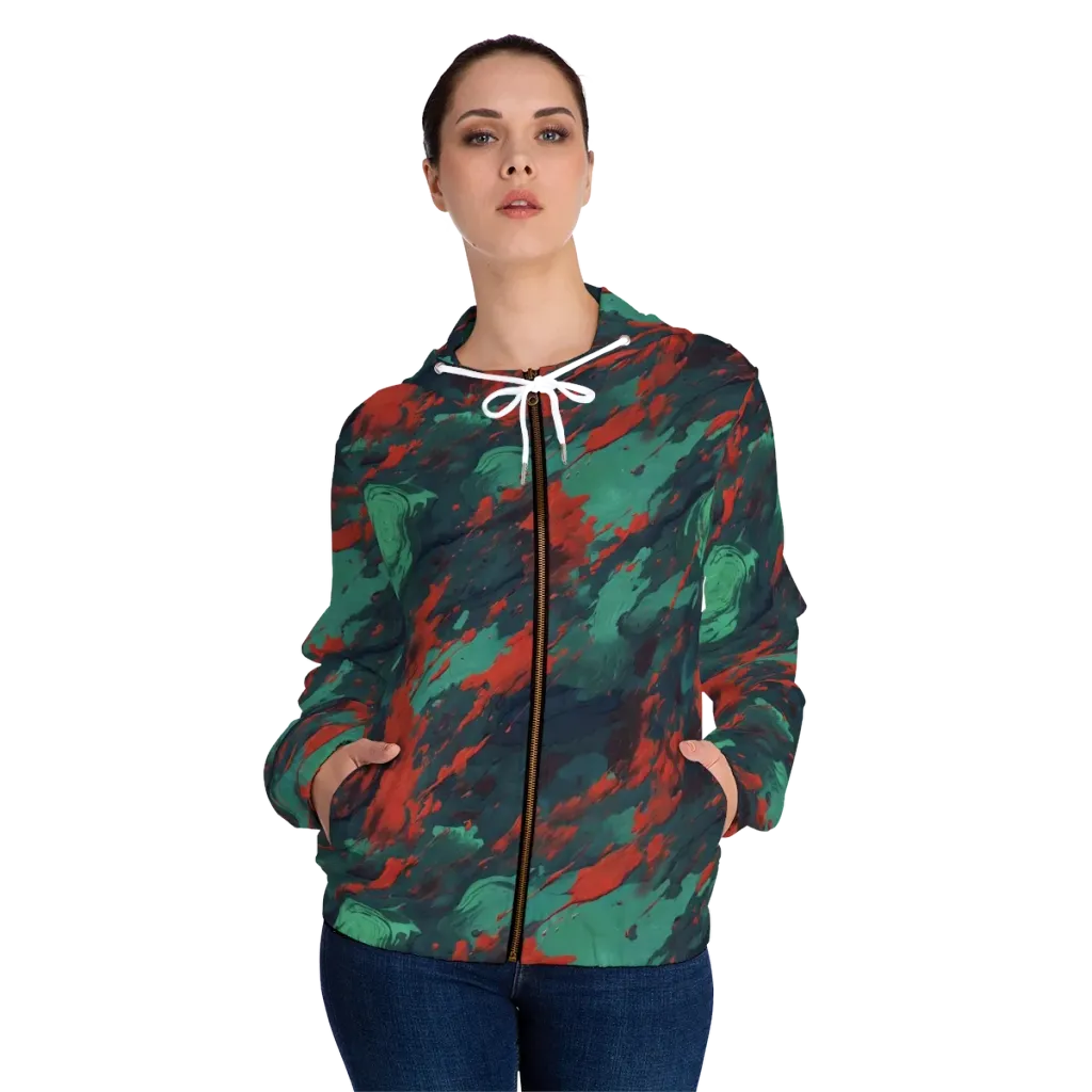 Emerald Tempest on Women's Full-Zip Hoodie — Front On Person
