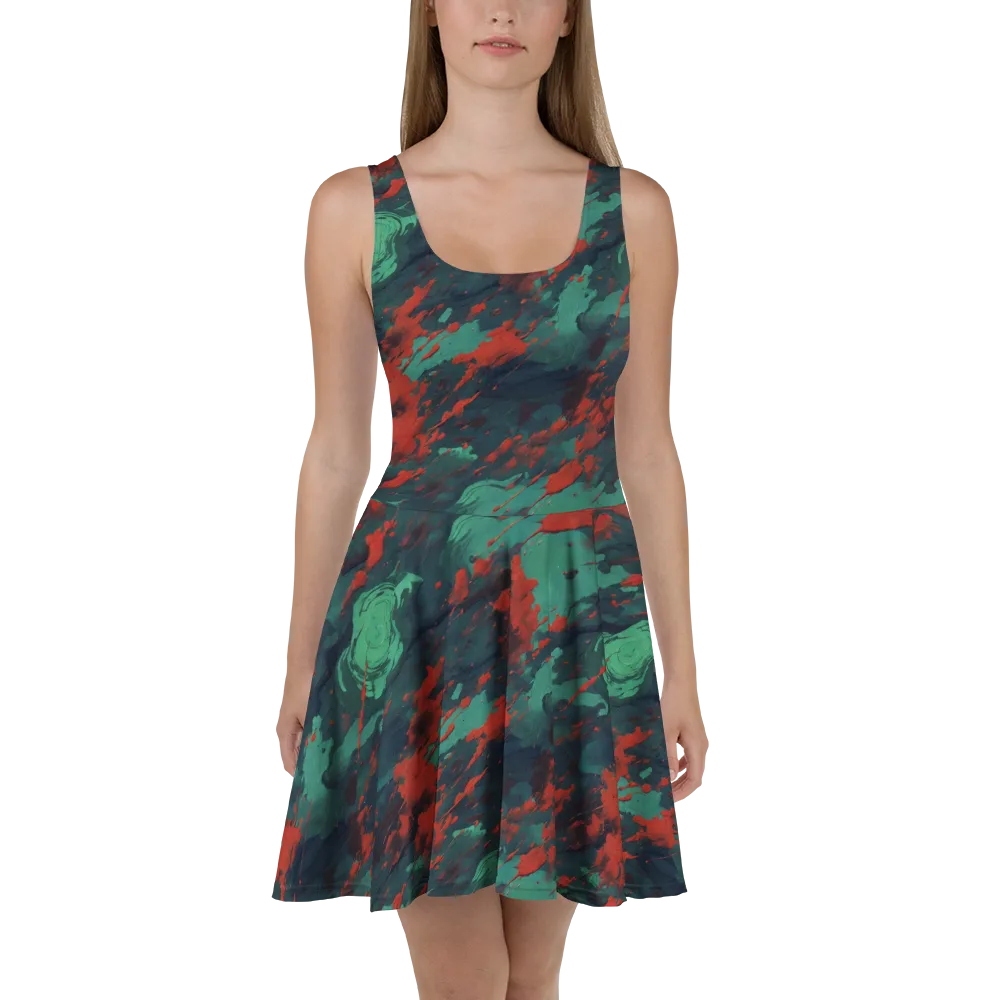Emerald Tempest on Skater Dress — Front