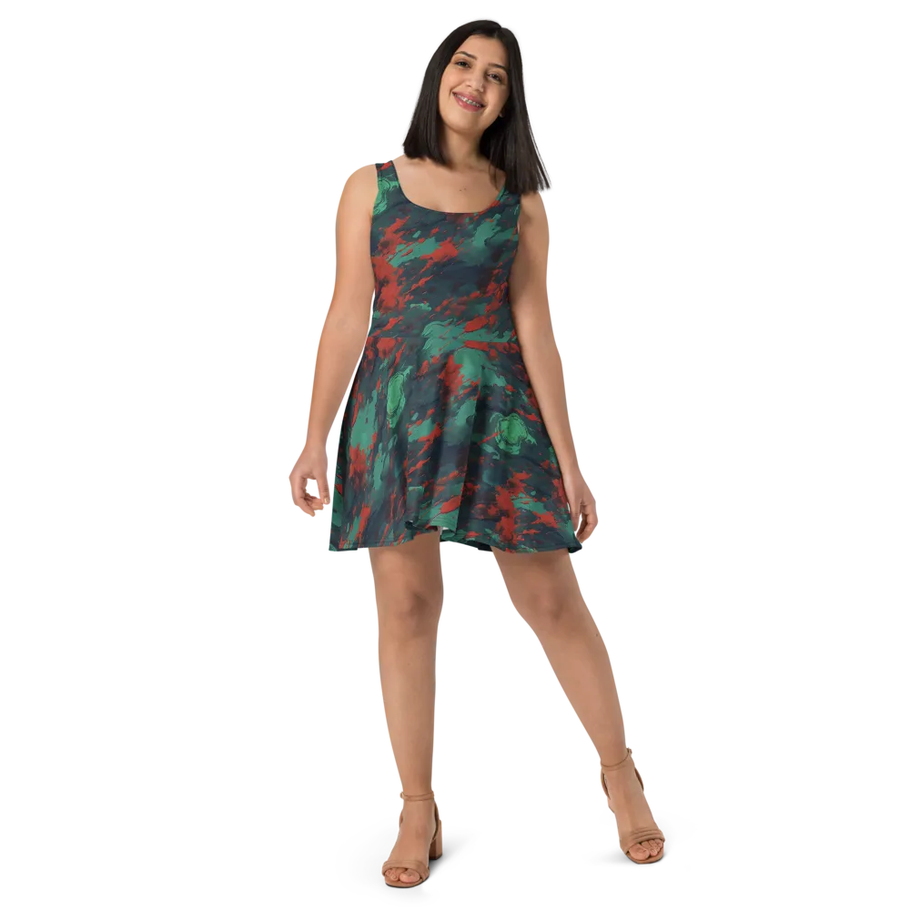 Emerald Tempest on Skater Dress — Front