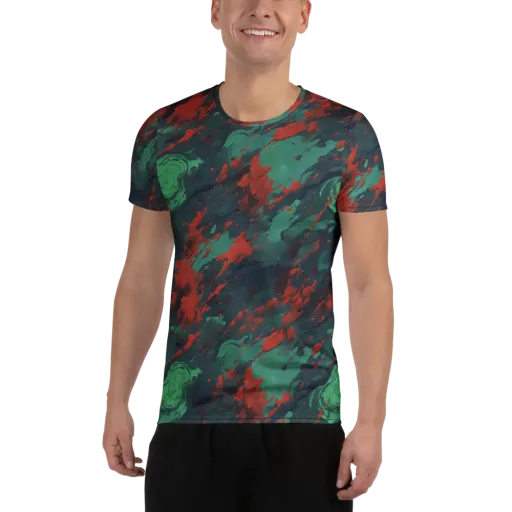 Emerald Tempest on a Men's Athletic T-Shirt