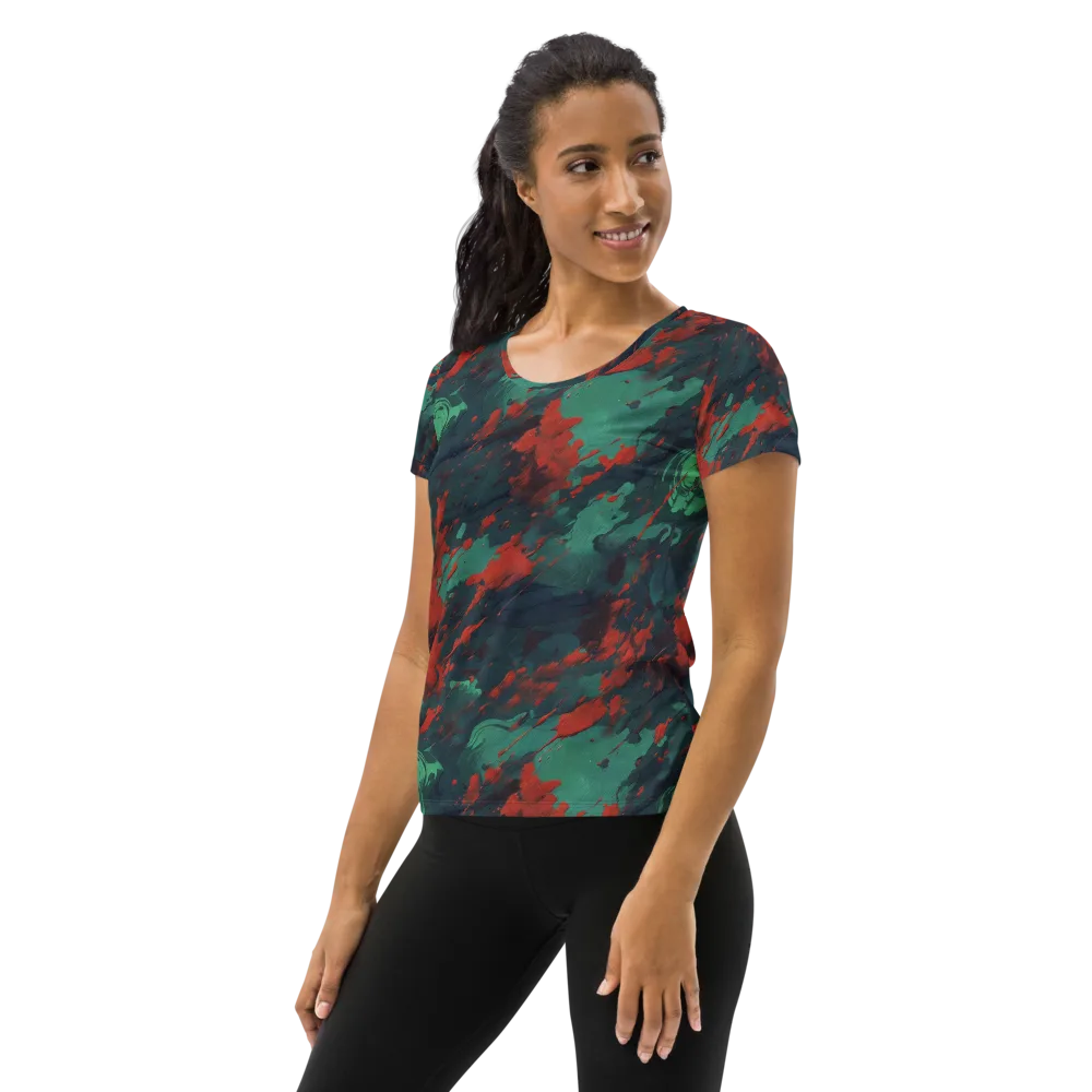 Emerald Tempest on Women's Athletic T-Shirt — Left