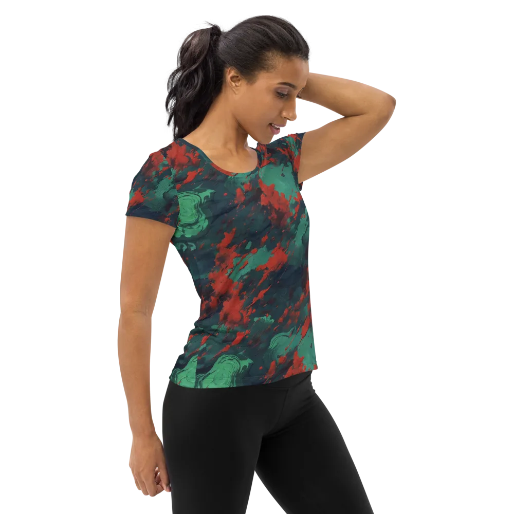 Emerald Tempest on Women's Athletic T-Shirt — Right