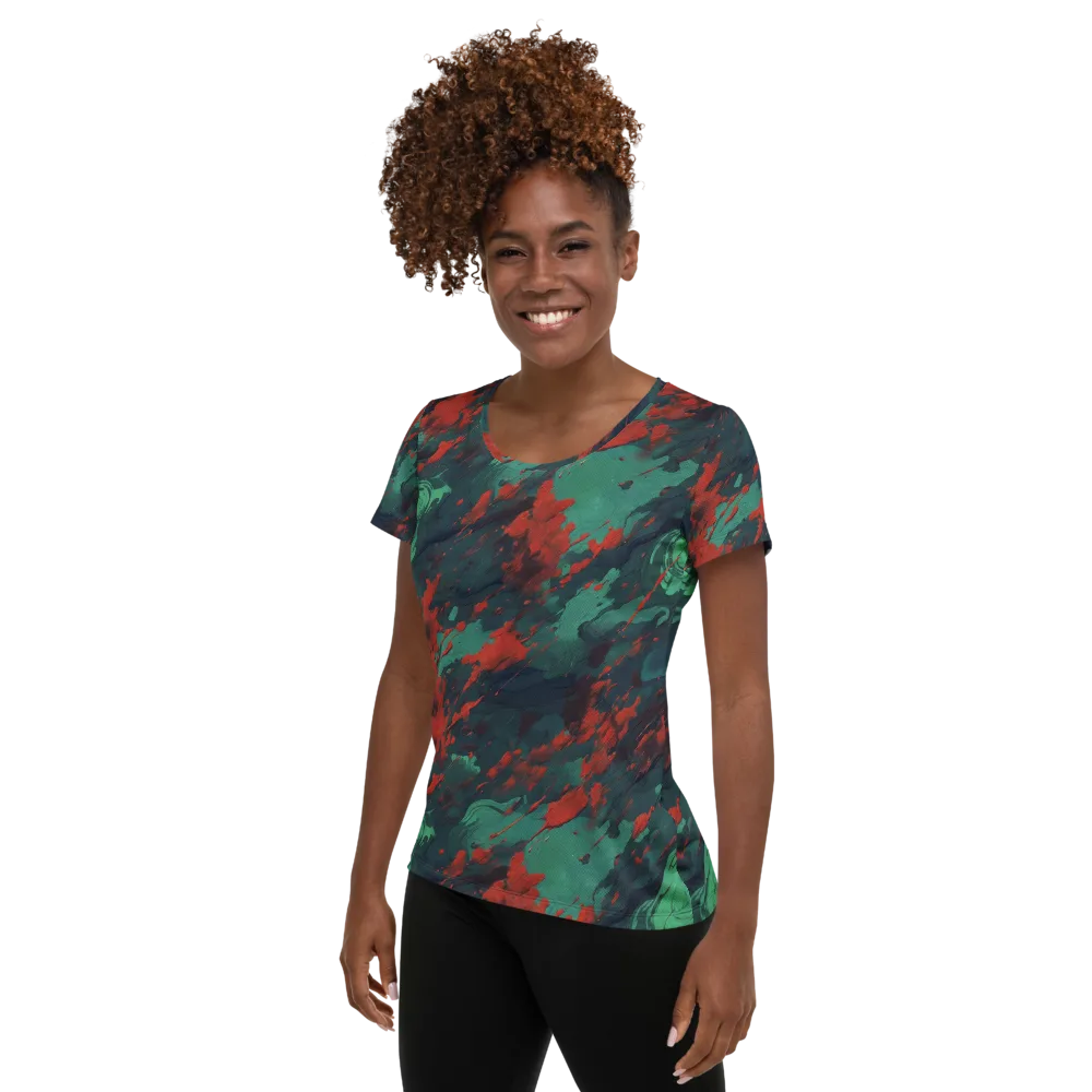 Emerald Tempest on Women's Athletic T-Shirt — Left
