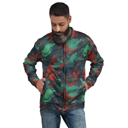 Emerald Tempest on a Bomber Jacket