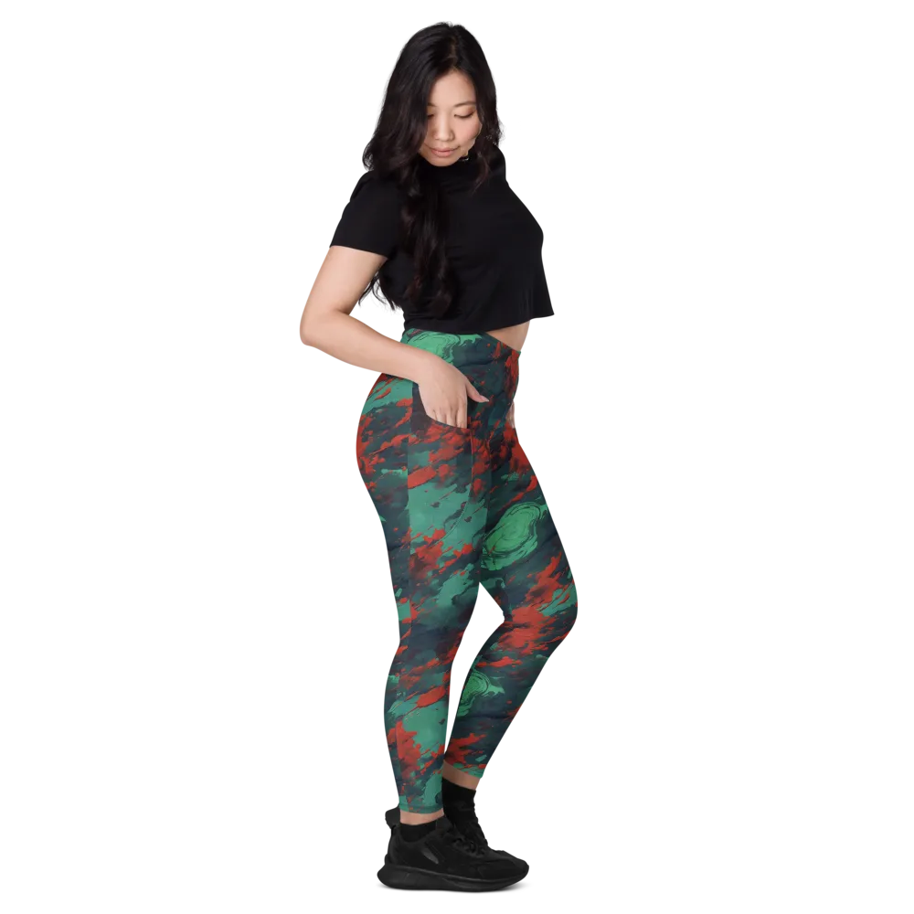 Emerald Tempest on Leggings with Pockets — Right