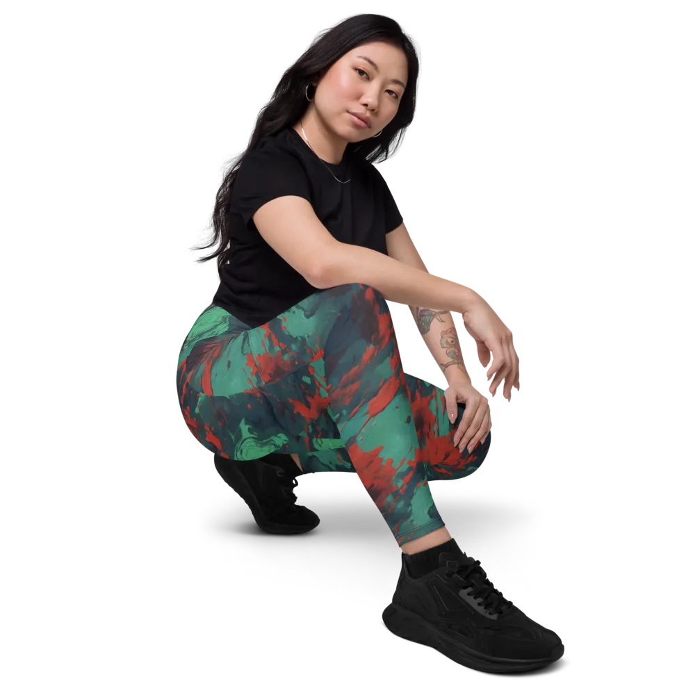 Emerald Tempest on Leggings with Pockets — Right Front