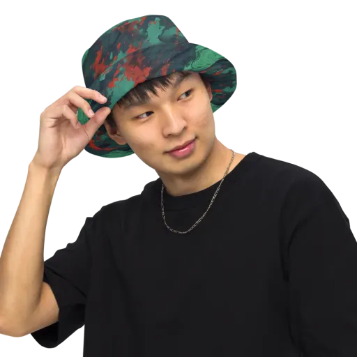 Emerald Tempest on a Reversible Bucket Hat