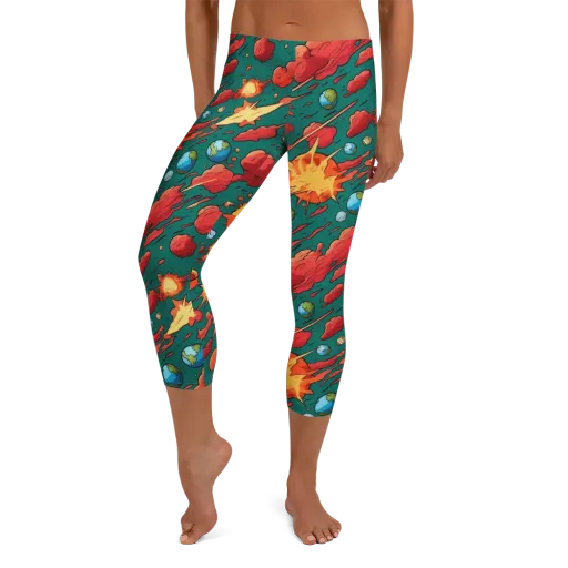 Astro Collision on a Capri Leggings