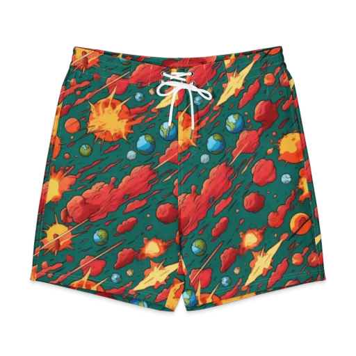Astro Collision on a Men's Board Shorts