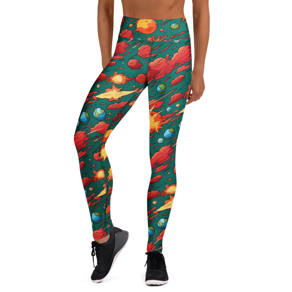 Astro Collision on Yoga Leggings — Front