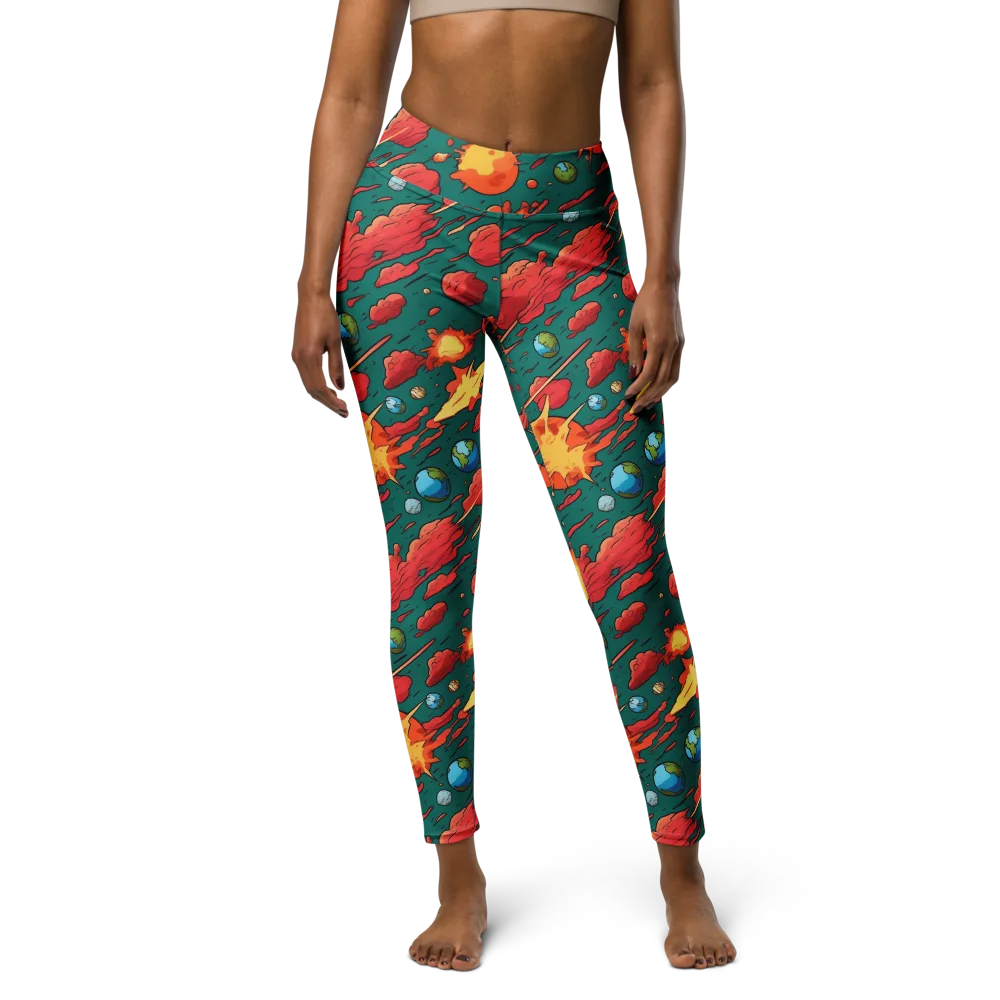 Astro Collision on Yoga Leggings — Front